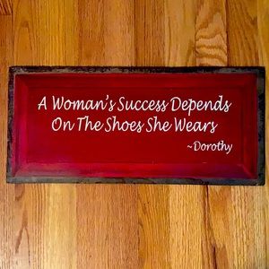 Closet art at it’s best! Handcrafted sign for shoe lovers.